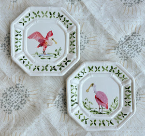 Hand-Painted Spoonbill Mini Plate – 6”