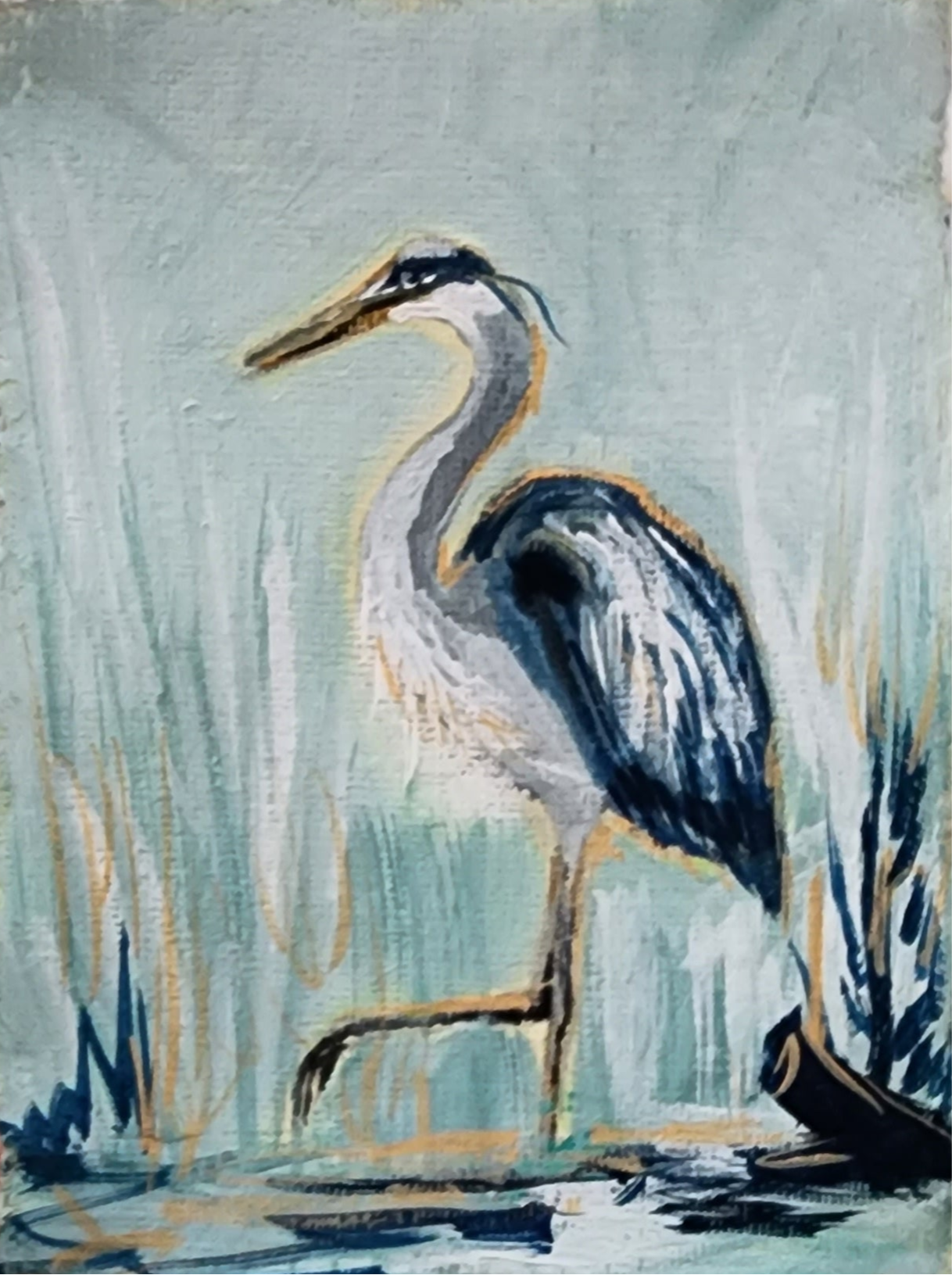 Leonardo Blue Heron original