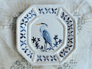 Hand-Painted Blue Heron Mini Plate – 6”