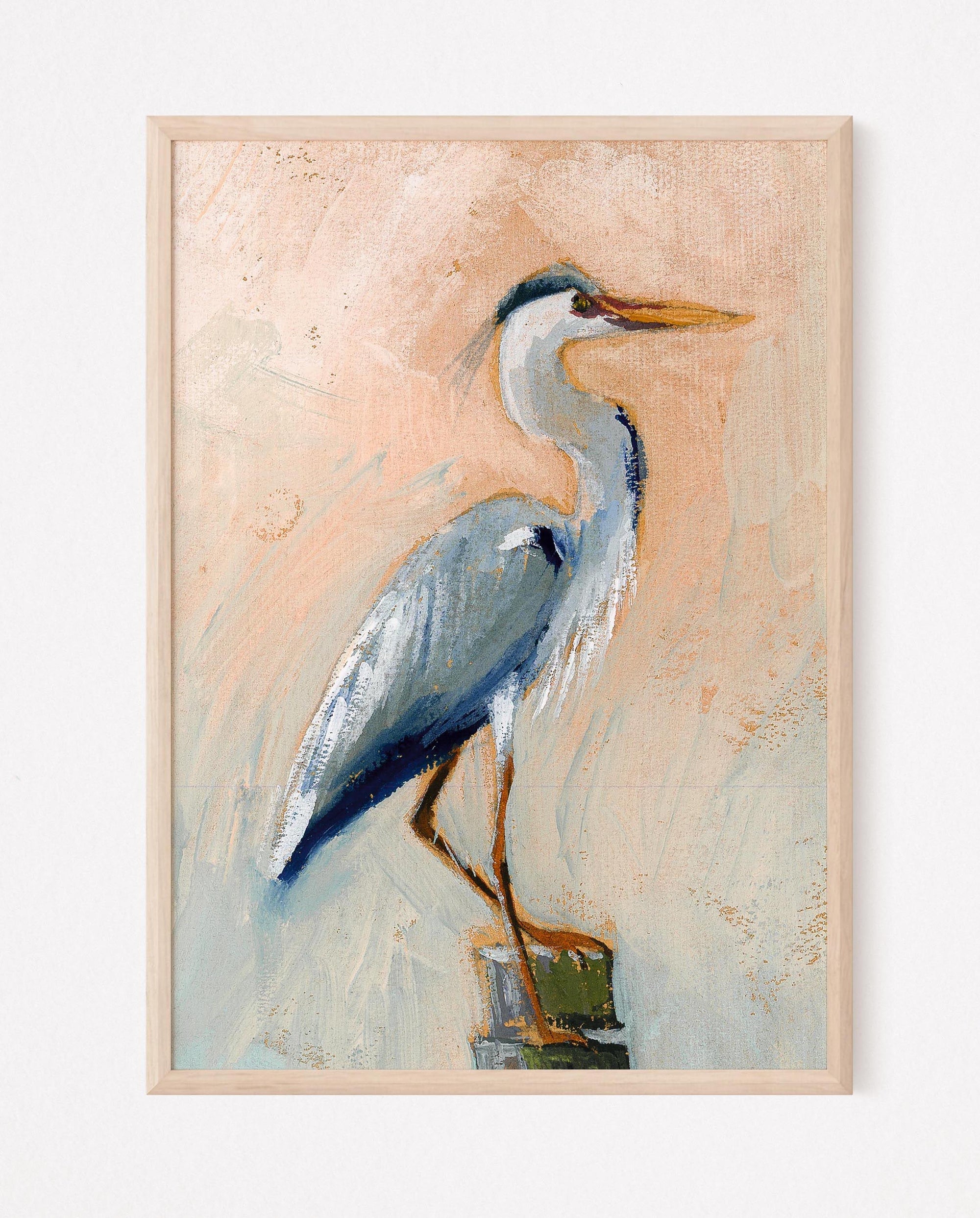 Albert, a Heron Bird Vertical Print