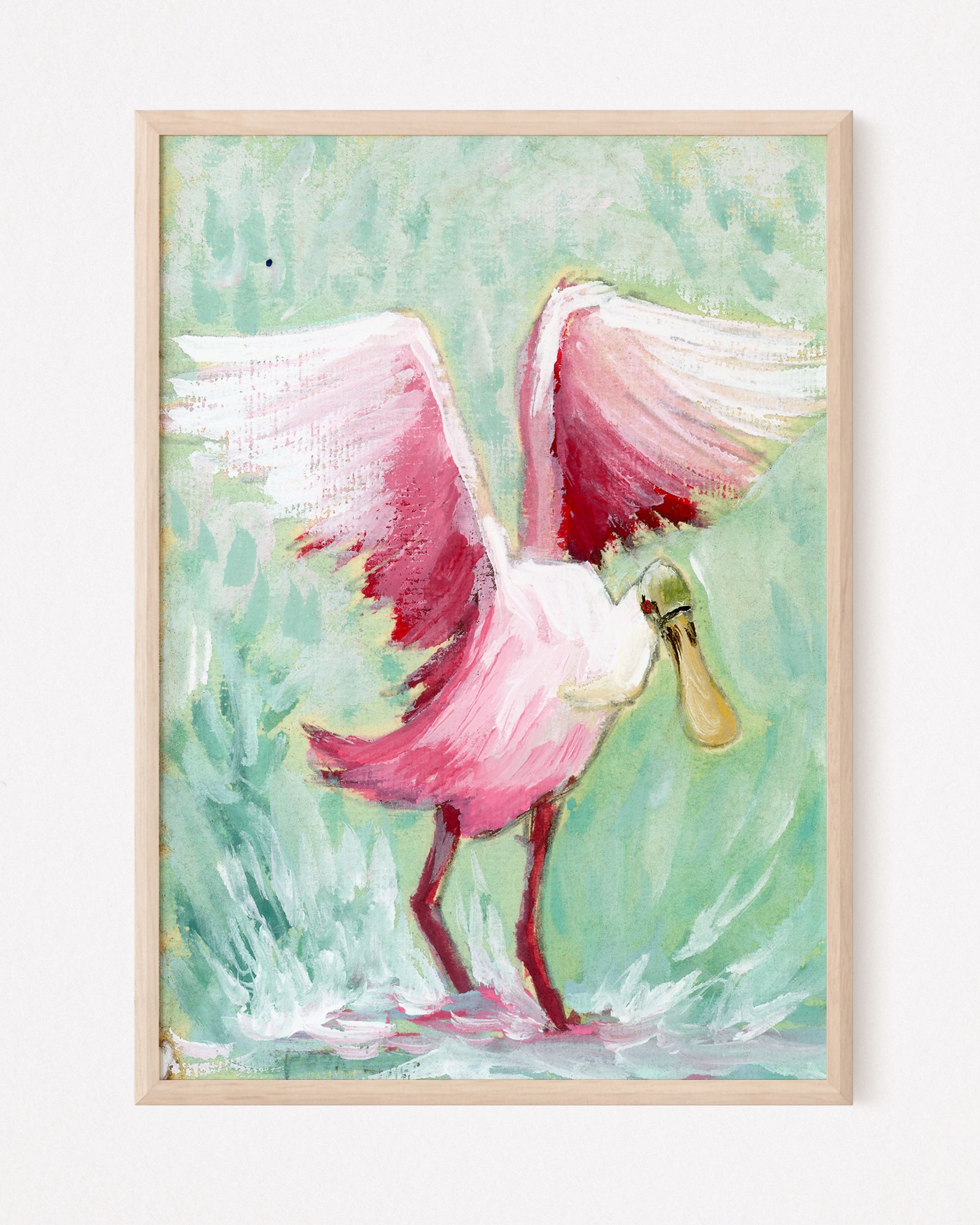 Andrea, a Roseate Spoonbill Vertical Print