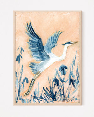 Angelo, a Blue Heron Vertical Print