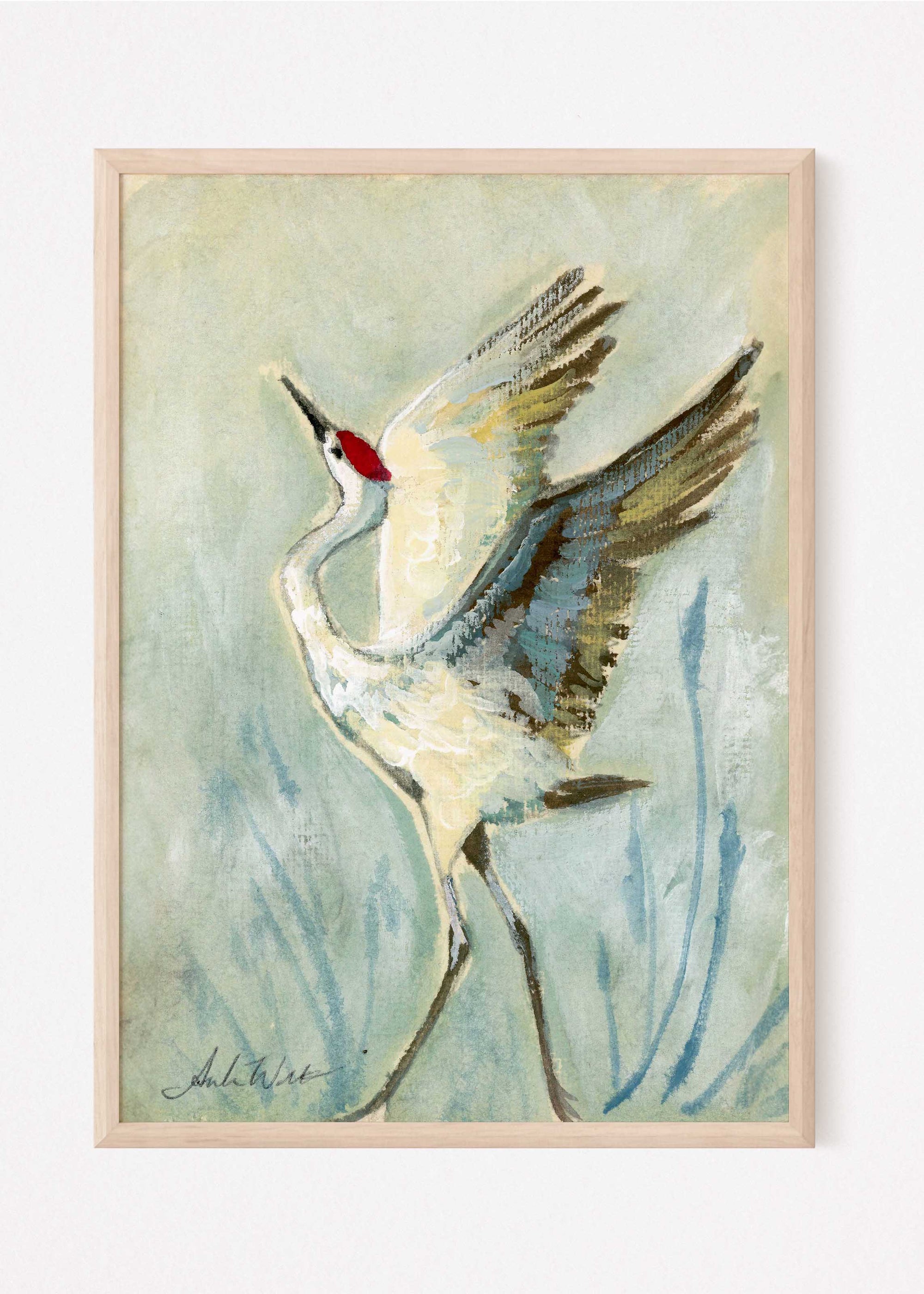 Aurora, a Sandhill Crane Vertical Print