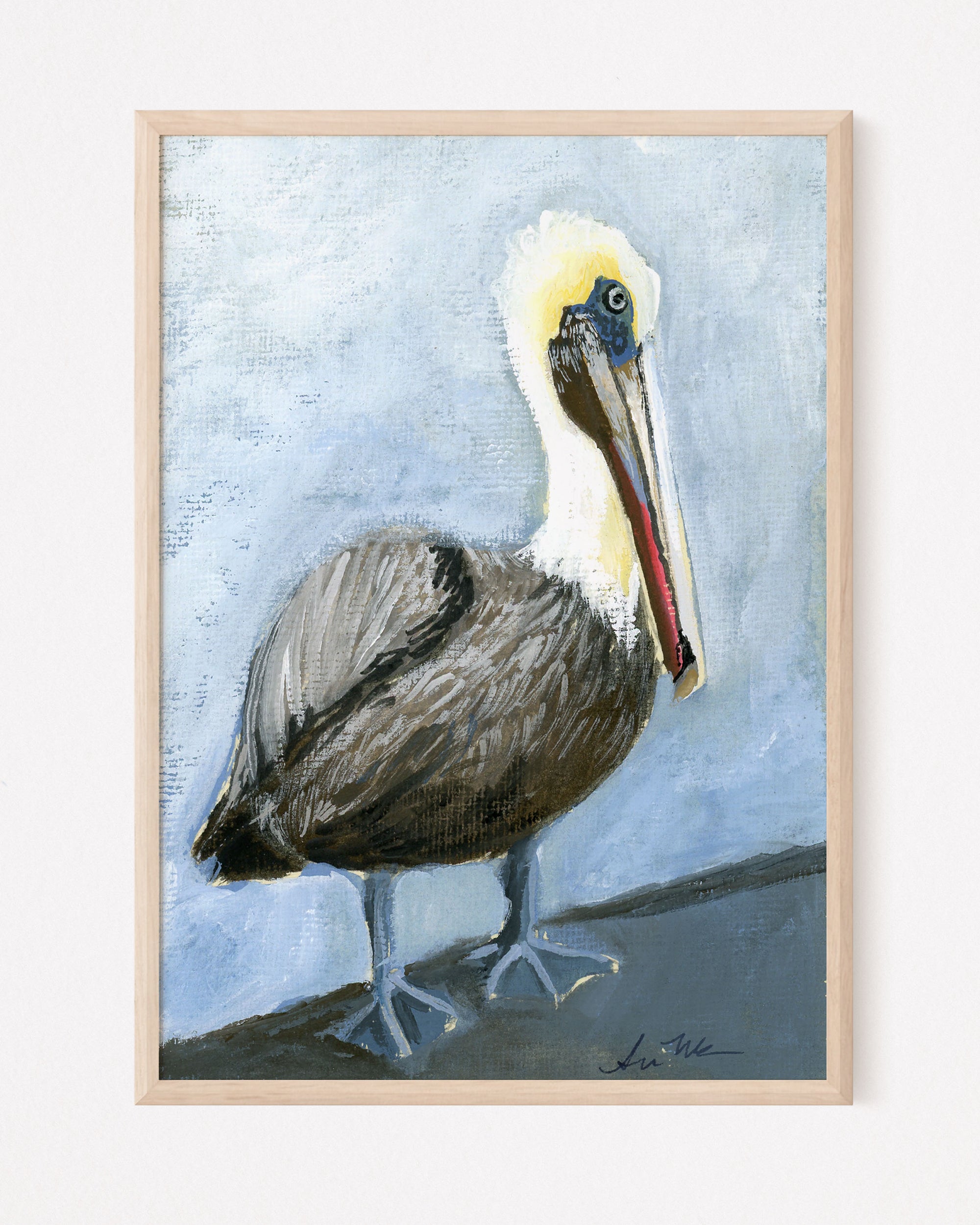 Bertly, a Pelican Bird Vertical Print