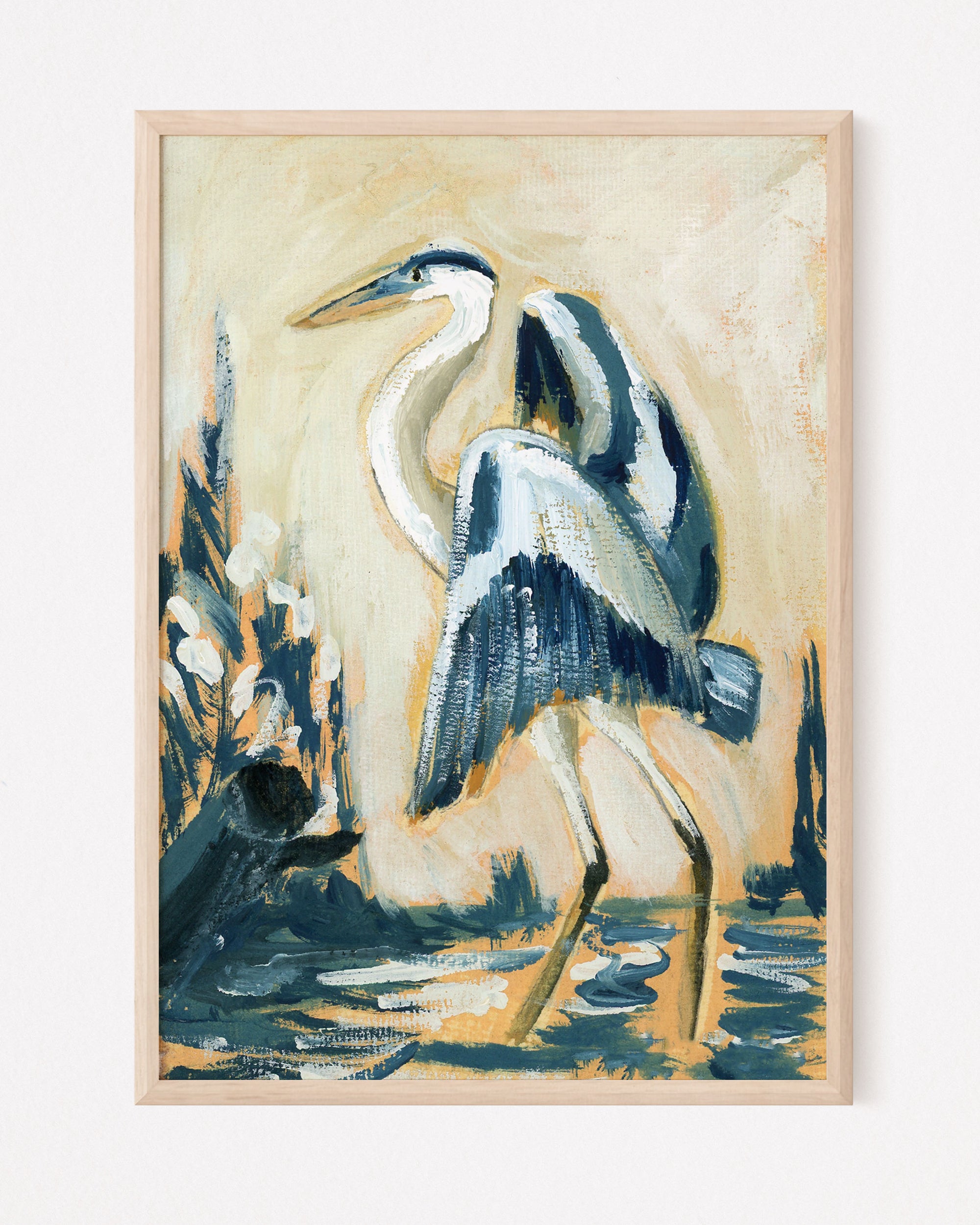 Blu, a Blue Heron Vertical Print