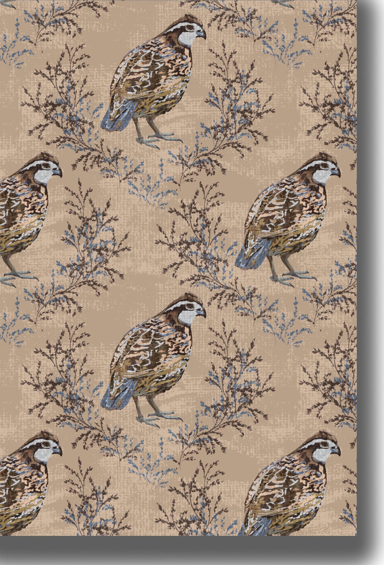 *New* Bob White Quail Bisque Wallpaper