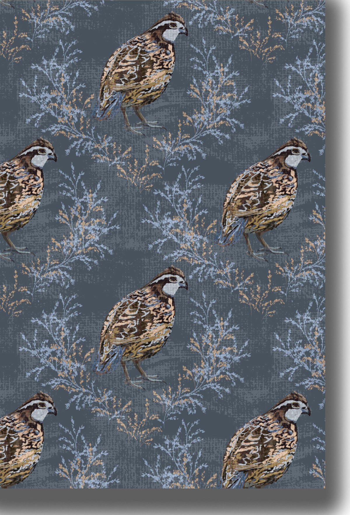 *New* Bob Quail-Blue Wallpaper - Amanda Wathen