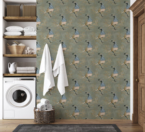 Calli Quail- Sage Green Wallpaper