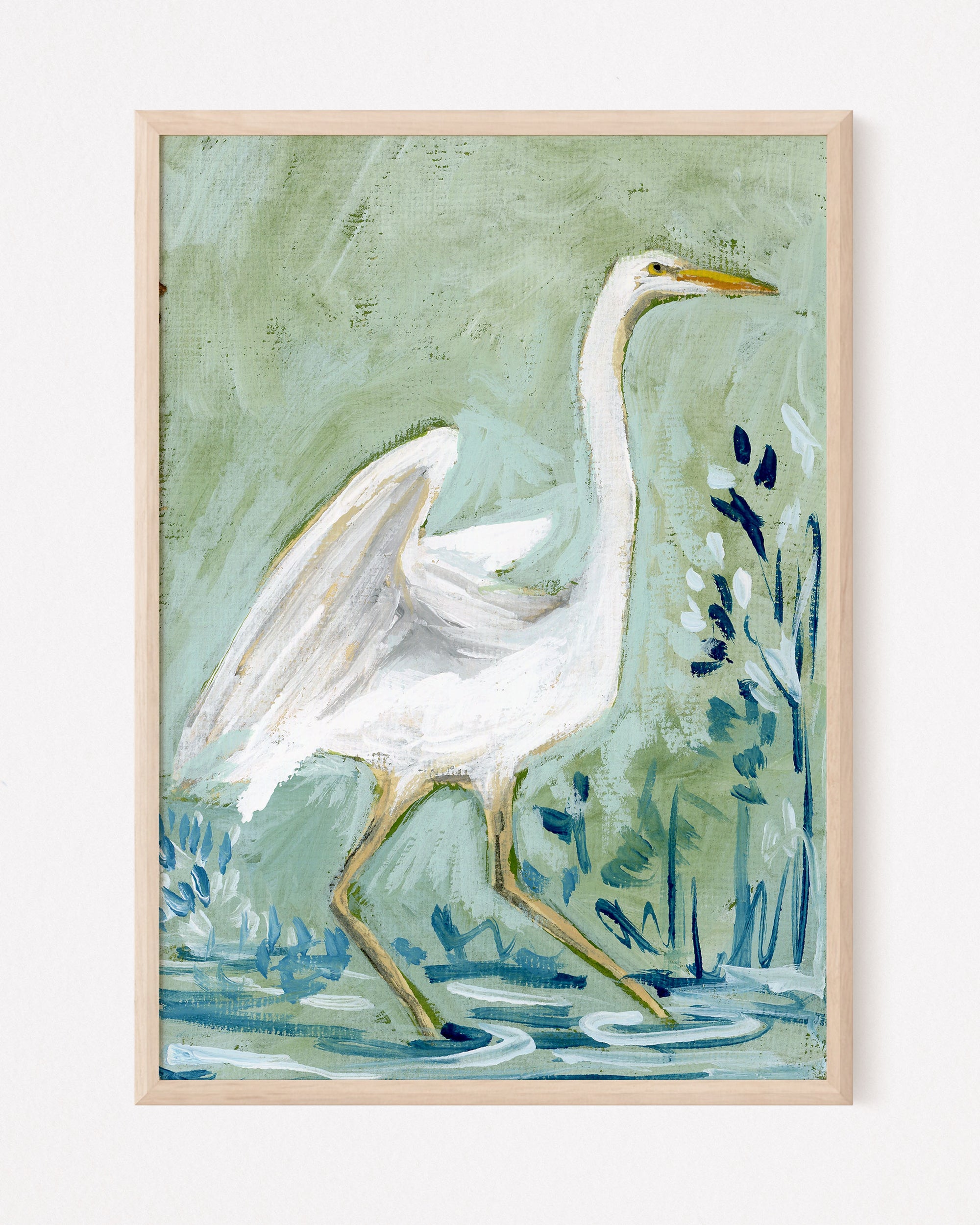 Chester White Egret, a Vertical Print