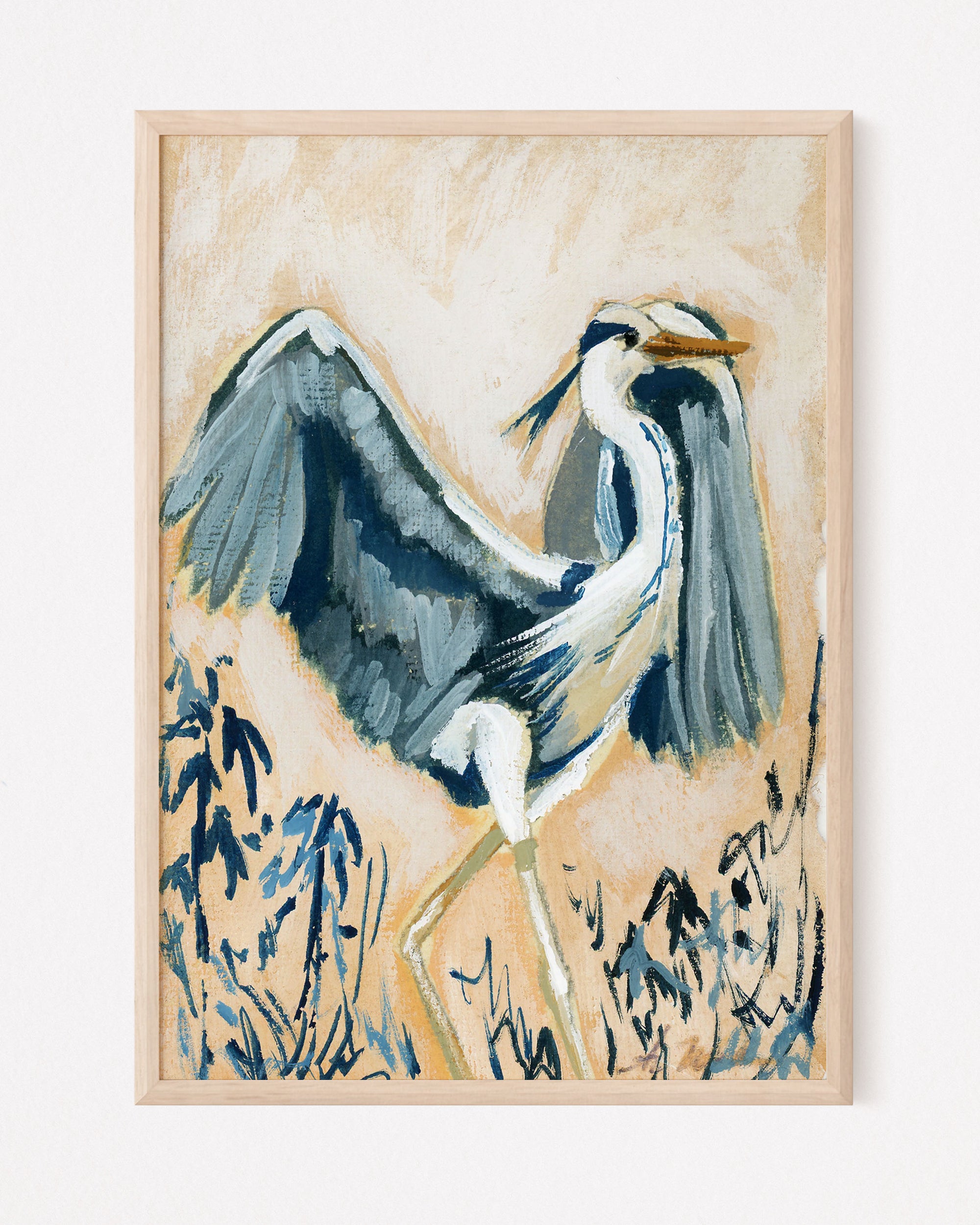 Edna, a Blue Heron Vertical Print