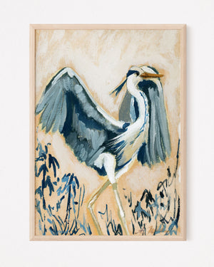 Edna, a Blue Heron Vertical Print