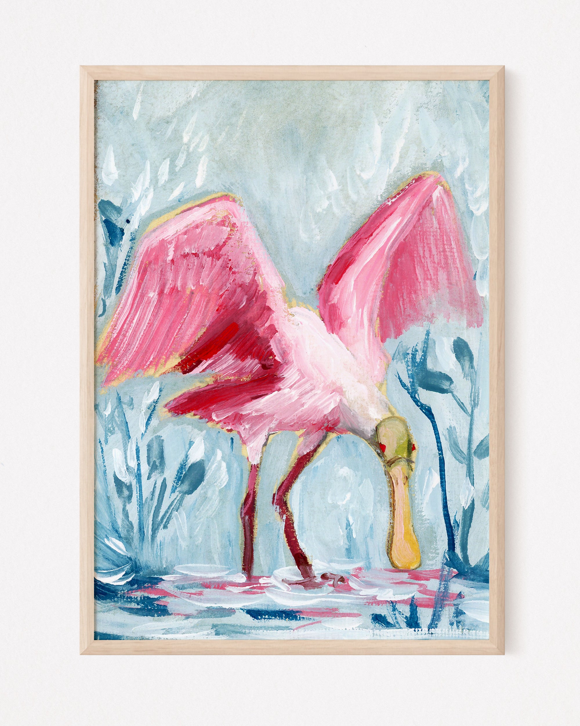 Elana, a Roseate Spoonbill Vertical Print