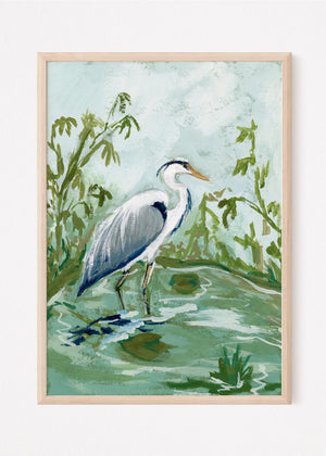 Ethan, a Blue Heron vertical print