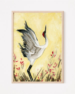 Francesco, a Sandhill Crane Vertical Print