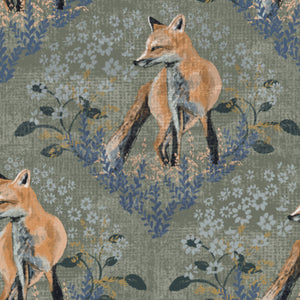 Junie Fox- Sage Green Wallpaper