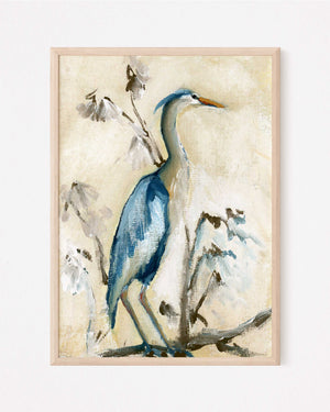Gregory, a Heron Bird Vertical Print