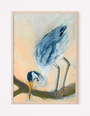 Jeff, a Blue Heron Bird Vertical Print