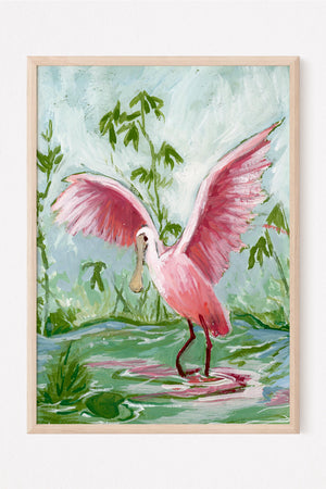 Julianna, a Roseate Spoonbill vertical print