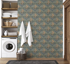 Junie Fox- Sage Green Wallpaper