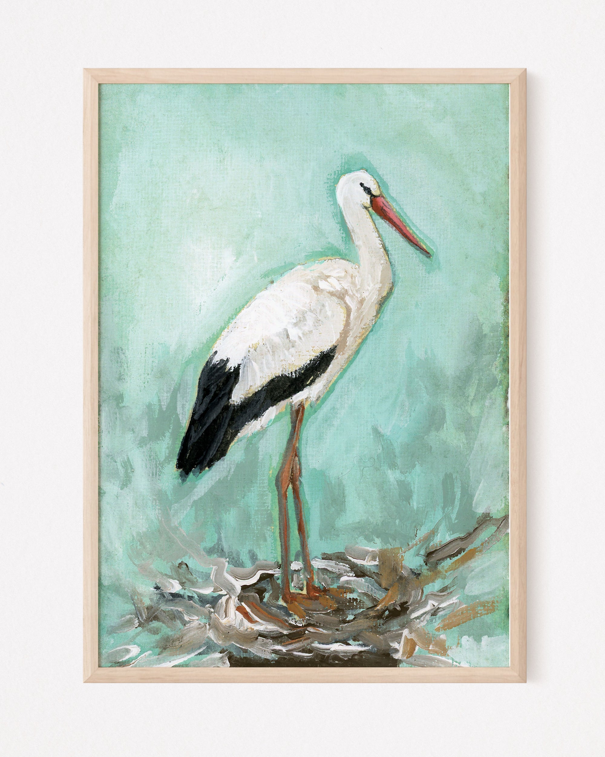 Lily, a Stork Bird Vertical Print