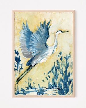 Lorenzo, a Blue Heron Vertical Print