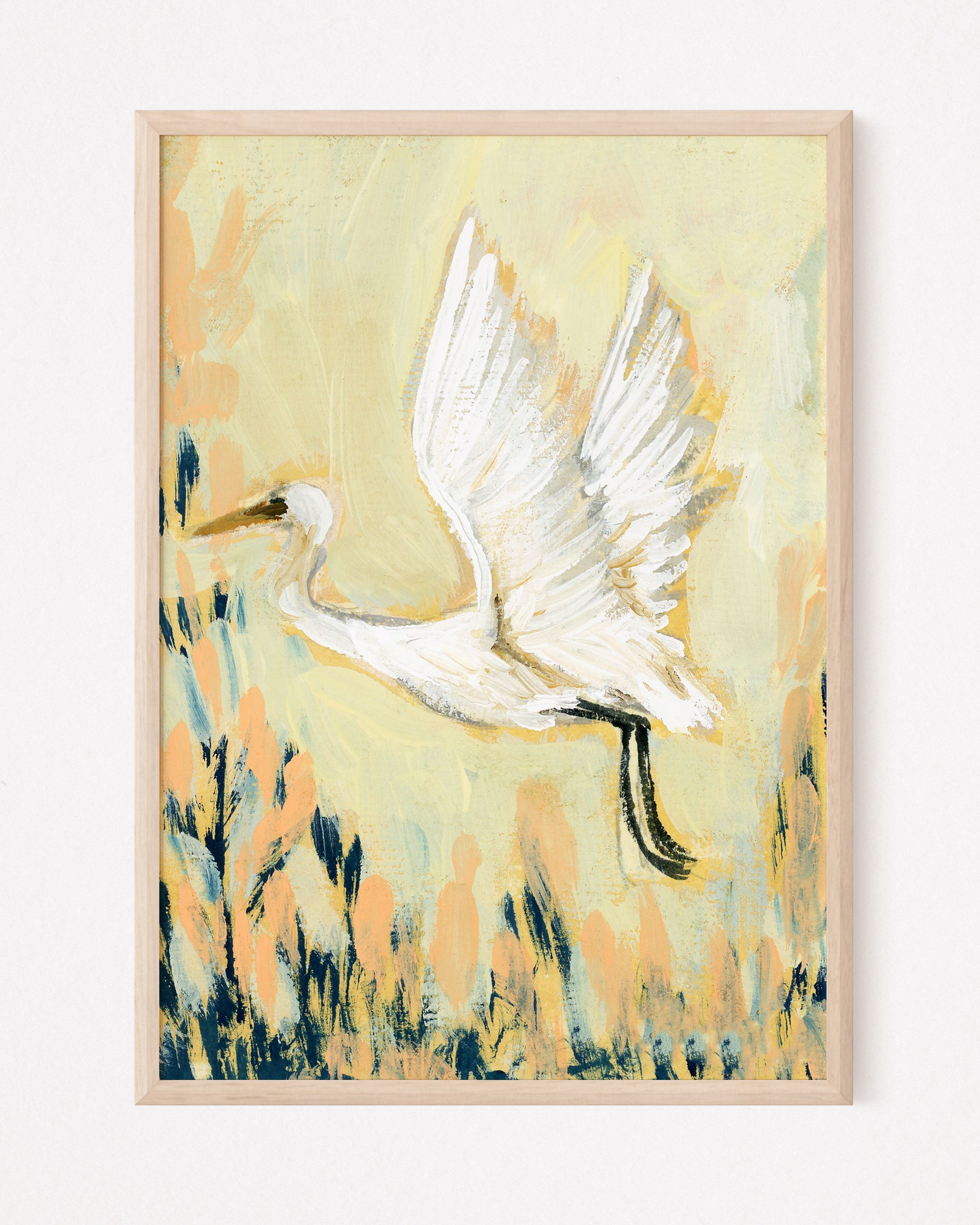 Lulu White Egret, a Vertical Print