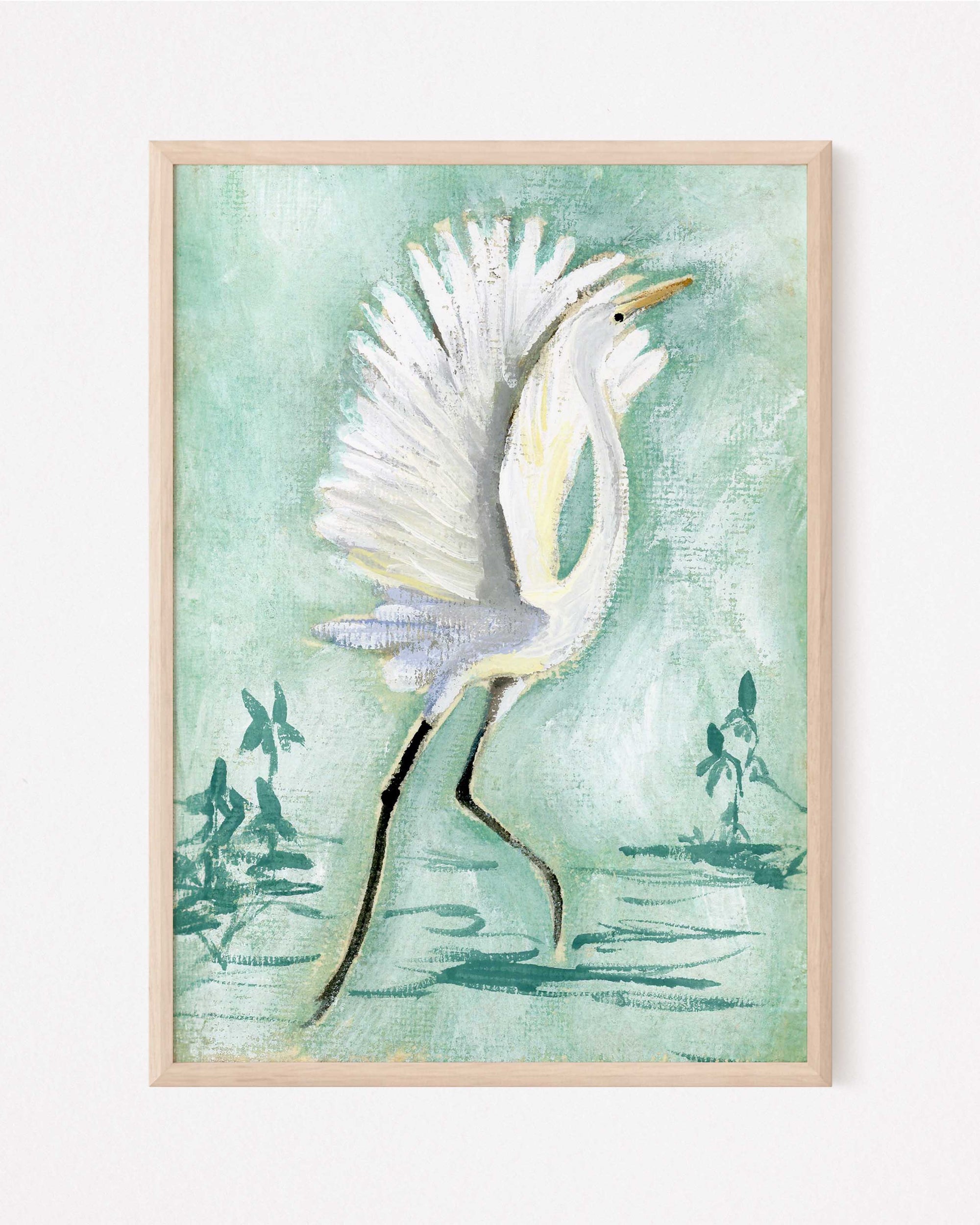 Mayes White Egret, a Vertical Print