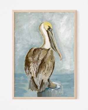 Norbert, a Pelican Bird Vertical Print