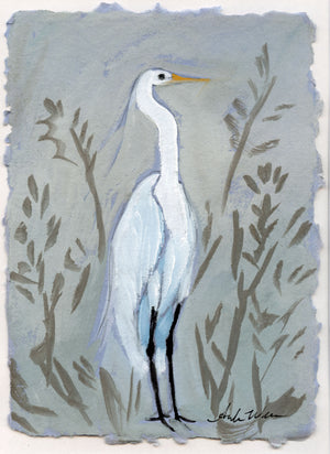Sweet Pea, White Egret - Giclee Print