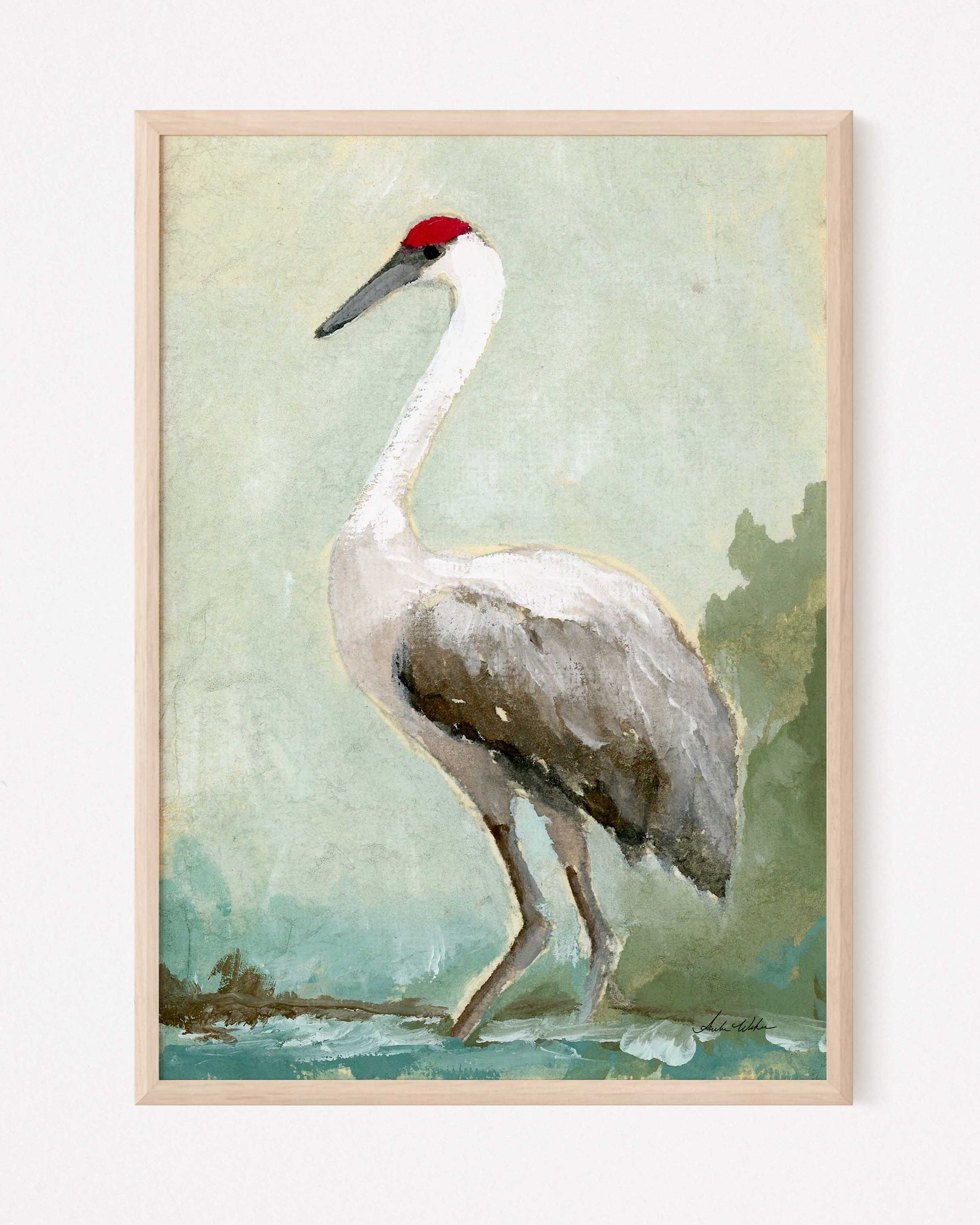 Walker, a Sandhill Crane Vertical Print