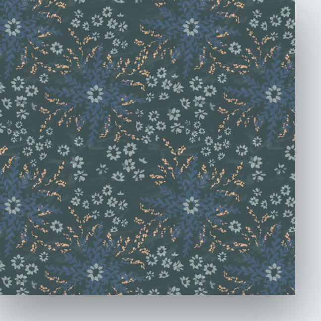 Rebecca Floral-Dark Green (fabric)