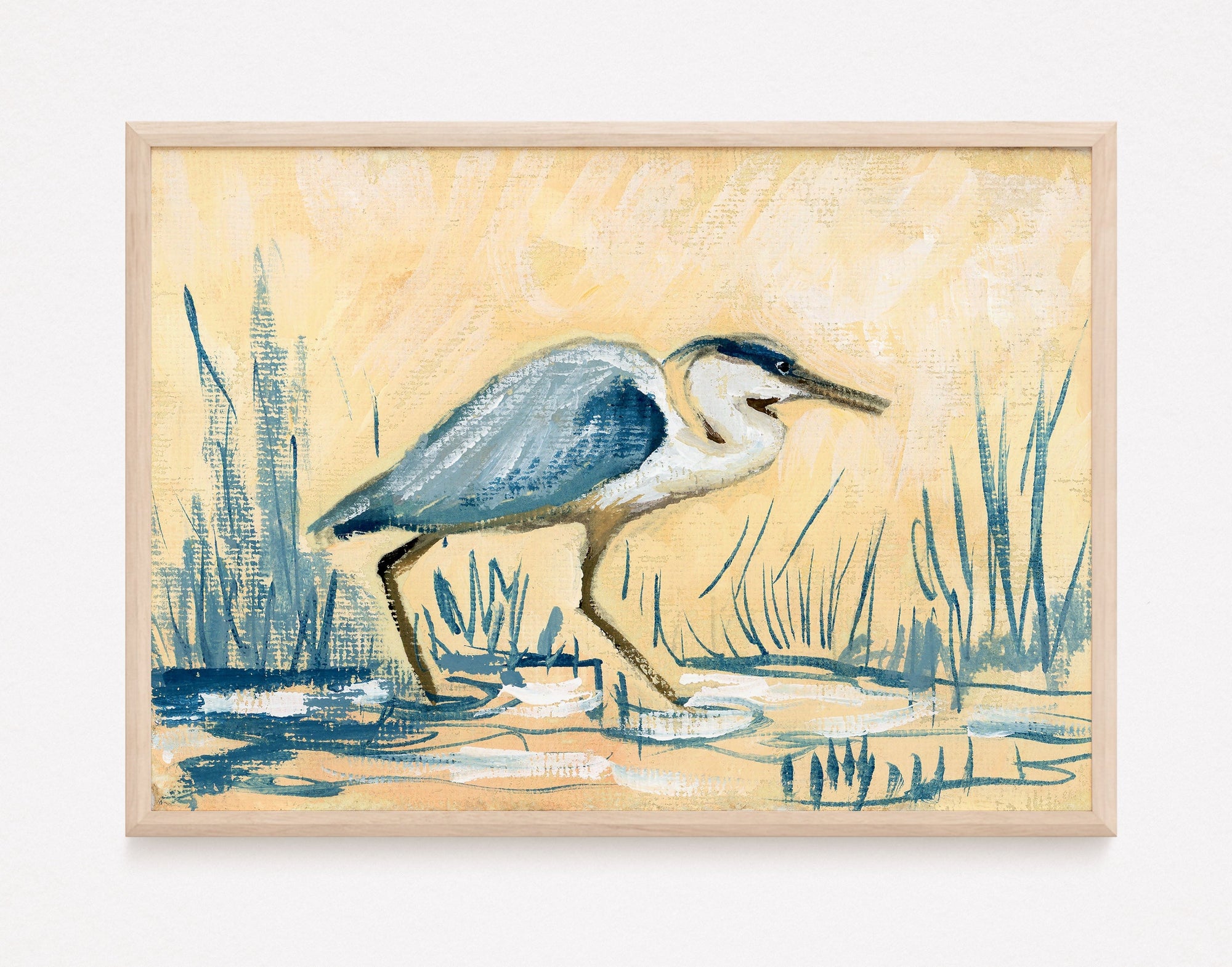 Archie, a Blue Heron Vertical Print