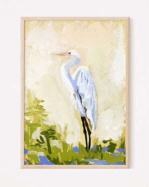 Cece, White Egret - Giclee Print