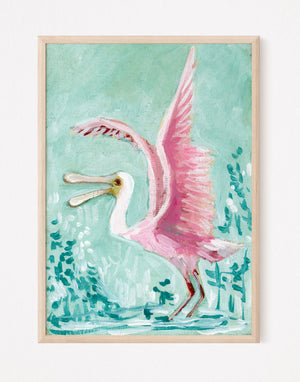 Cecil, a Roseate Spoonbill Vertical Print