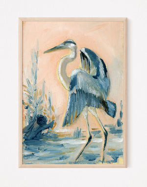 Clark, a Blue Heron Vertical Print