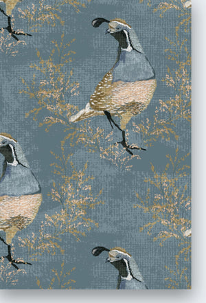 Calli Quail-Blue Wallpaper