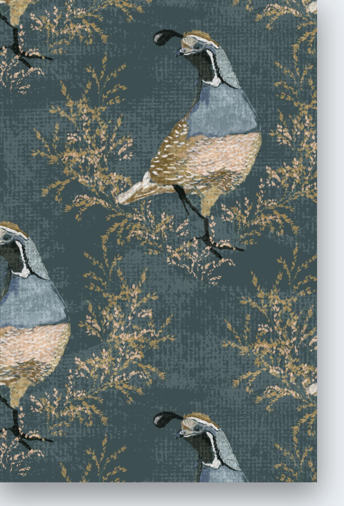 Calli Quail- Dark Green Wallpaper