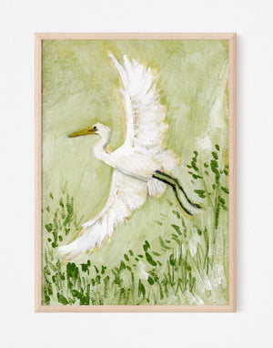 David, a Egret Vertical Print