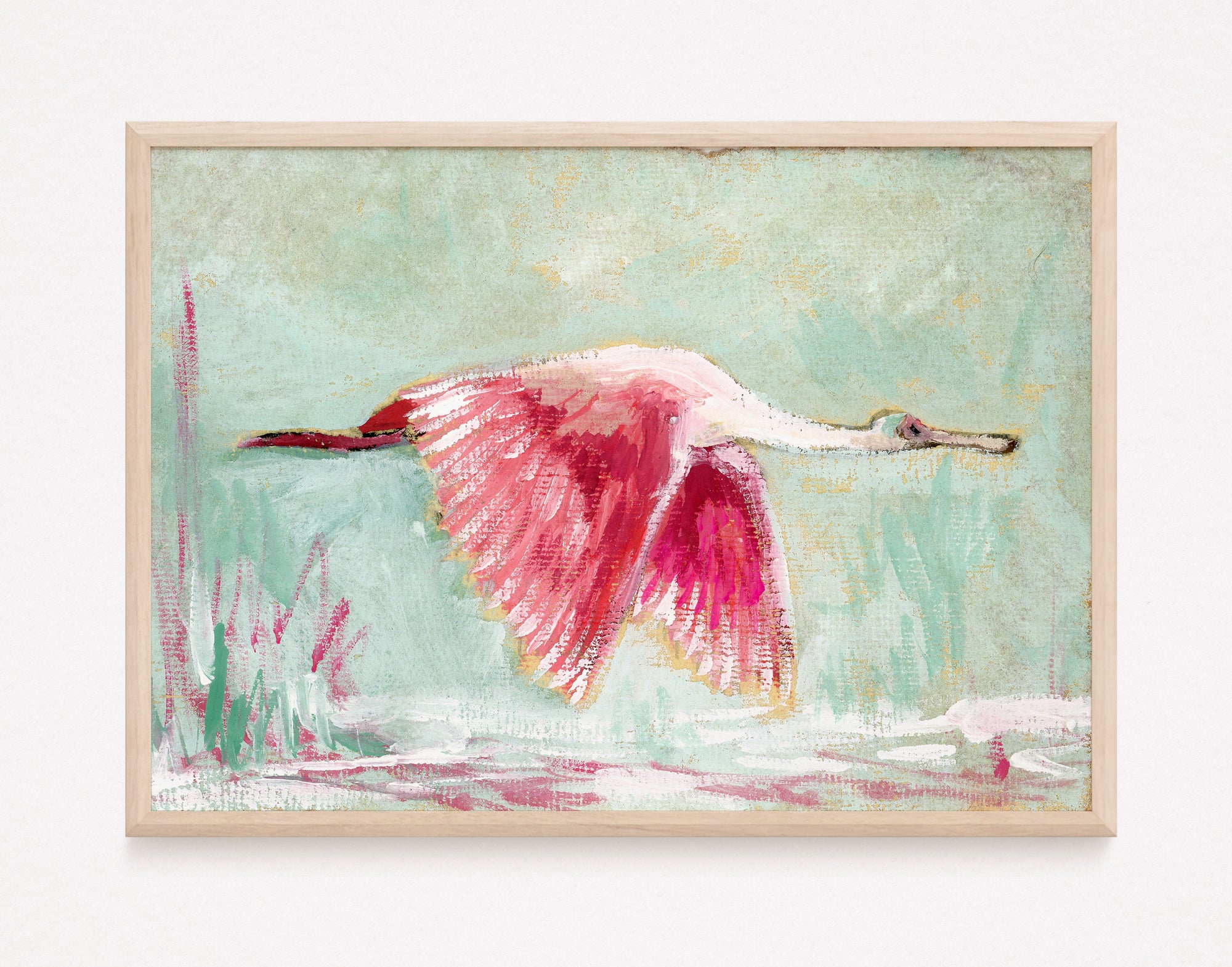 Emma, a Roseate Spoonbill Horizontal Print