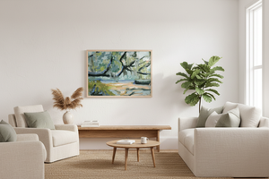 Evergreen Print in Living Room