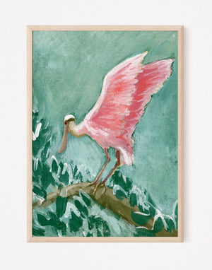Felix, a Roseate Spoonbill Bird Vertical Print