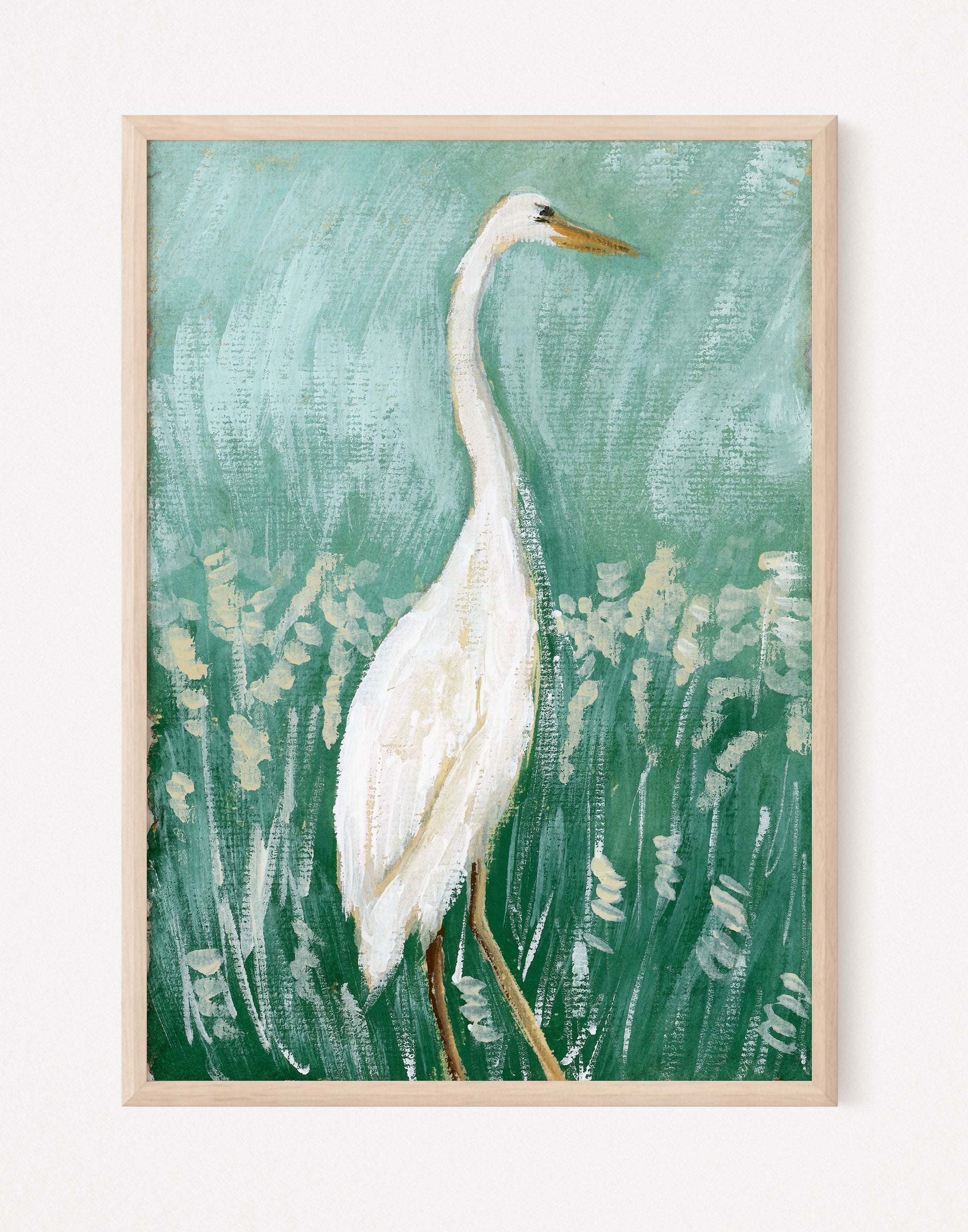 Hugh, a Egret Vertical Print