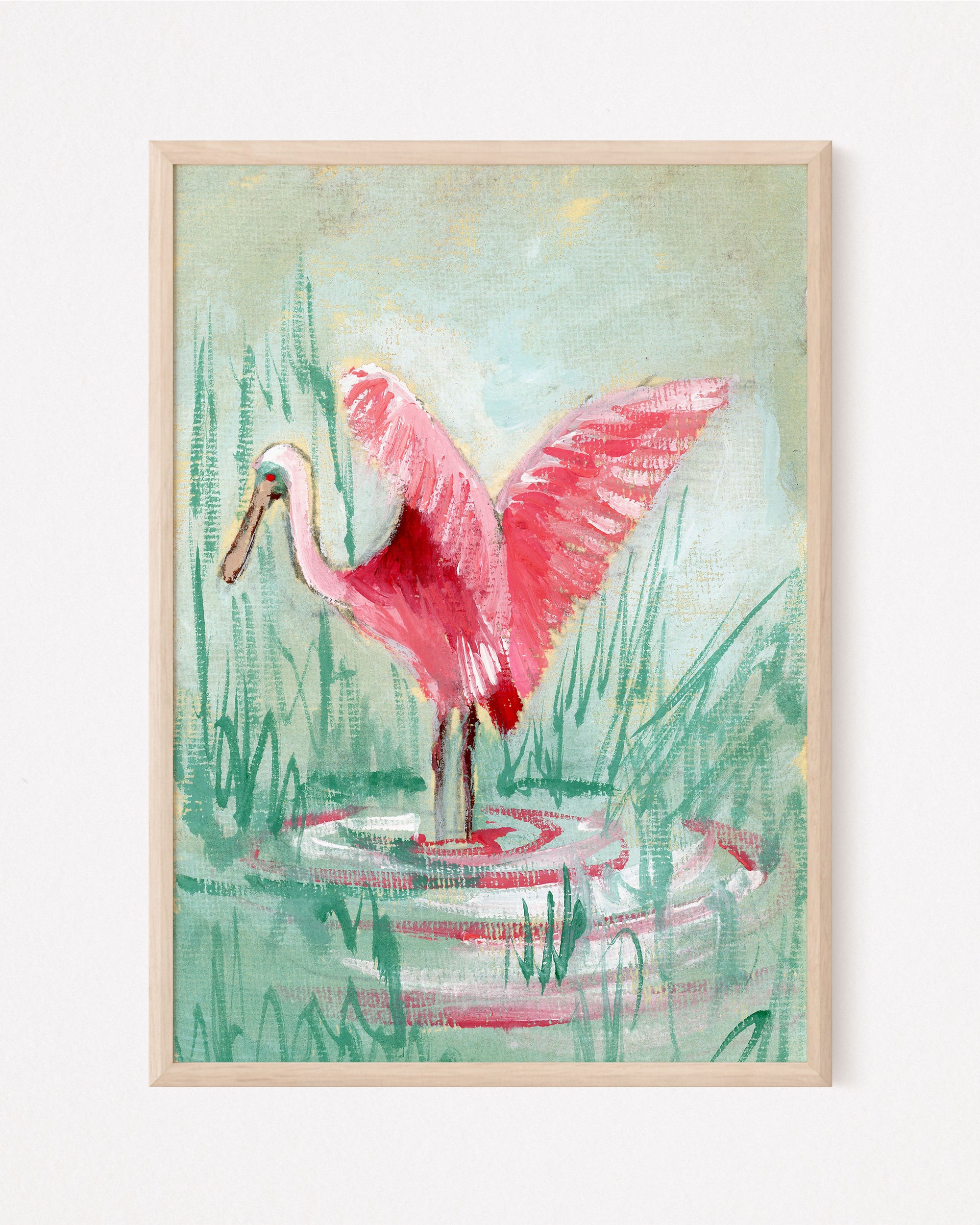 Irene, a Roseate Spoonbill Vertical Print