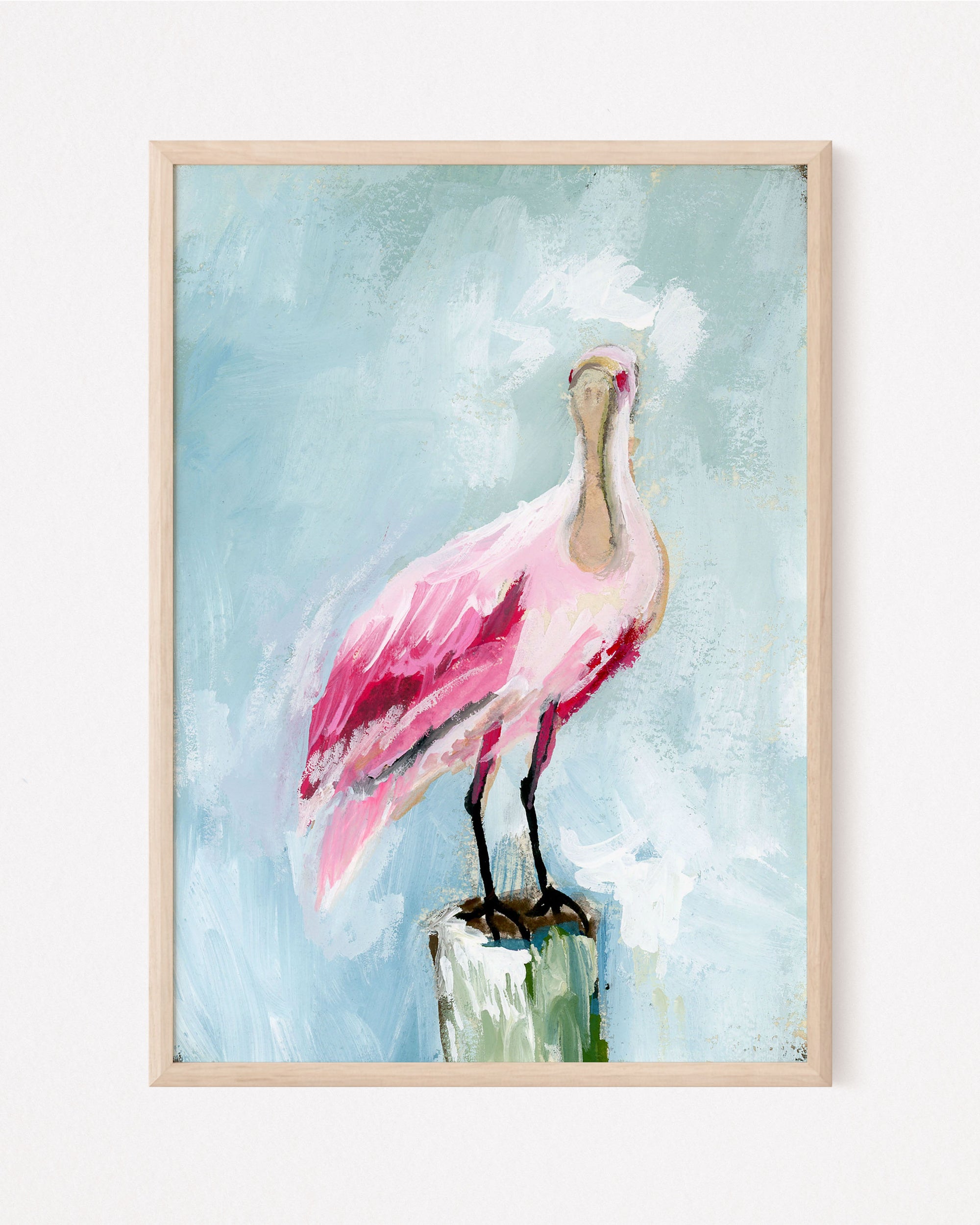 Jane, a Roseate Spoonbill Vertical Print