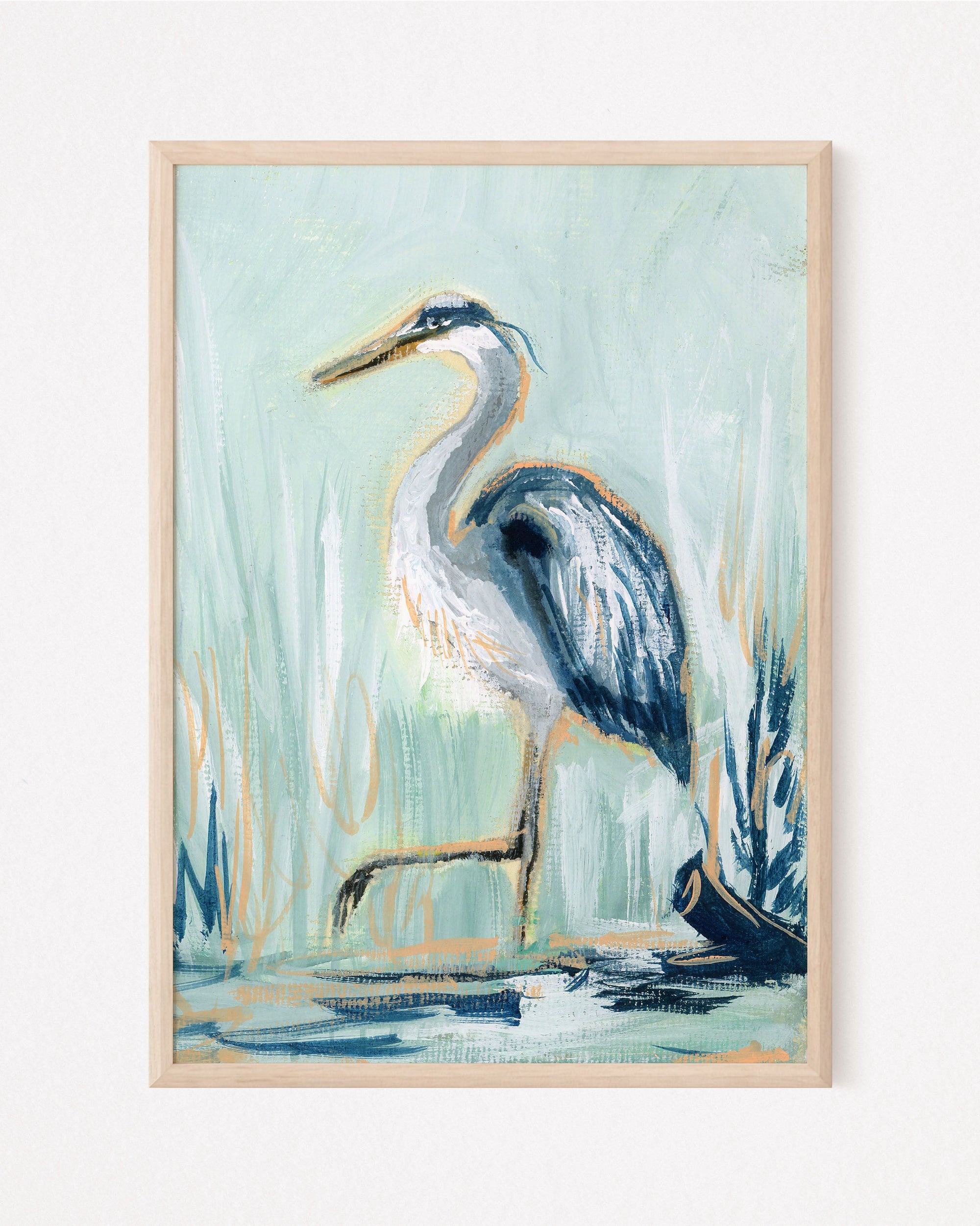 Leonardo, a Blue Heron Vertical Print