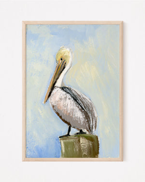 Mildred, a Pelican Bird Vertical Print