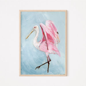 Violet, a Roseate Spoonbill Bird Vertical Print