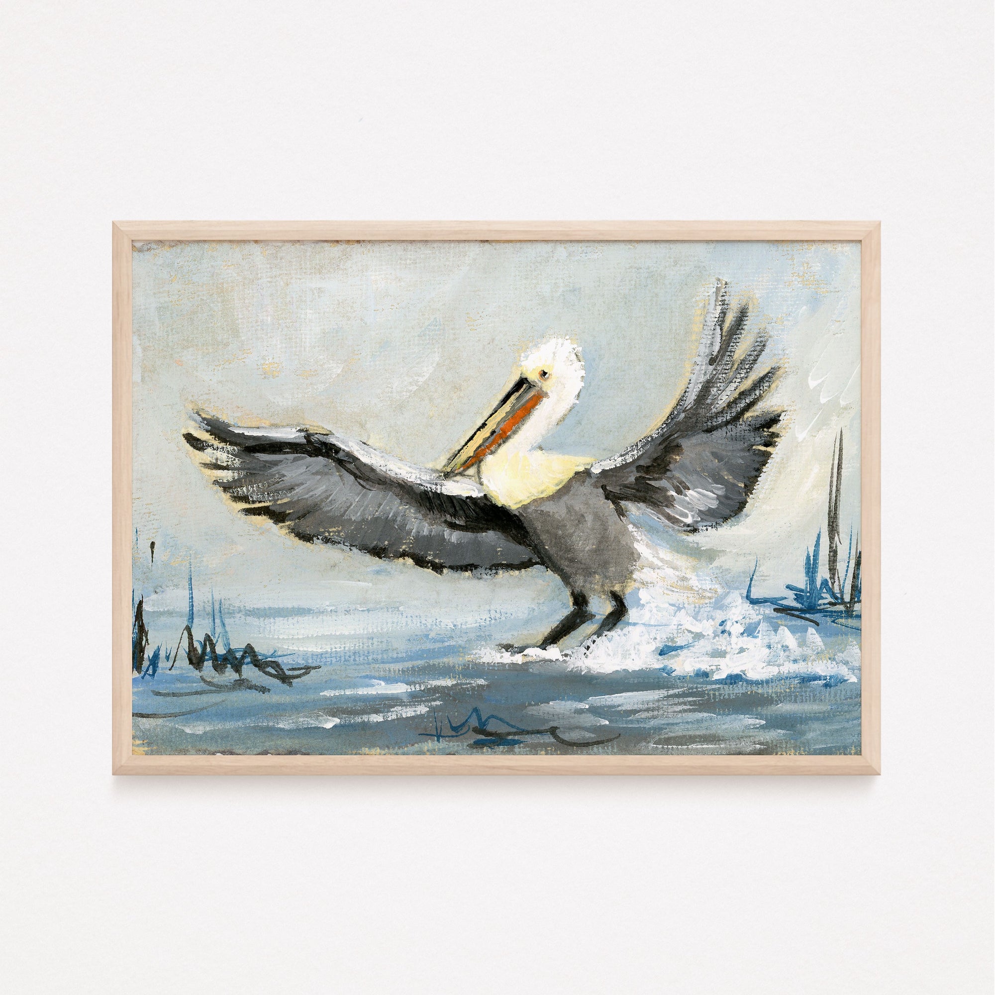 Walter, a Pelican Vertical Print