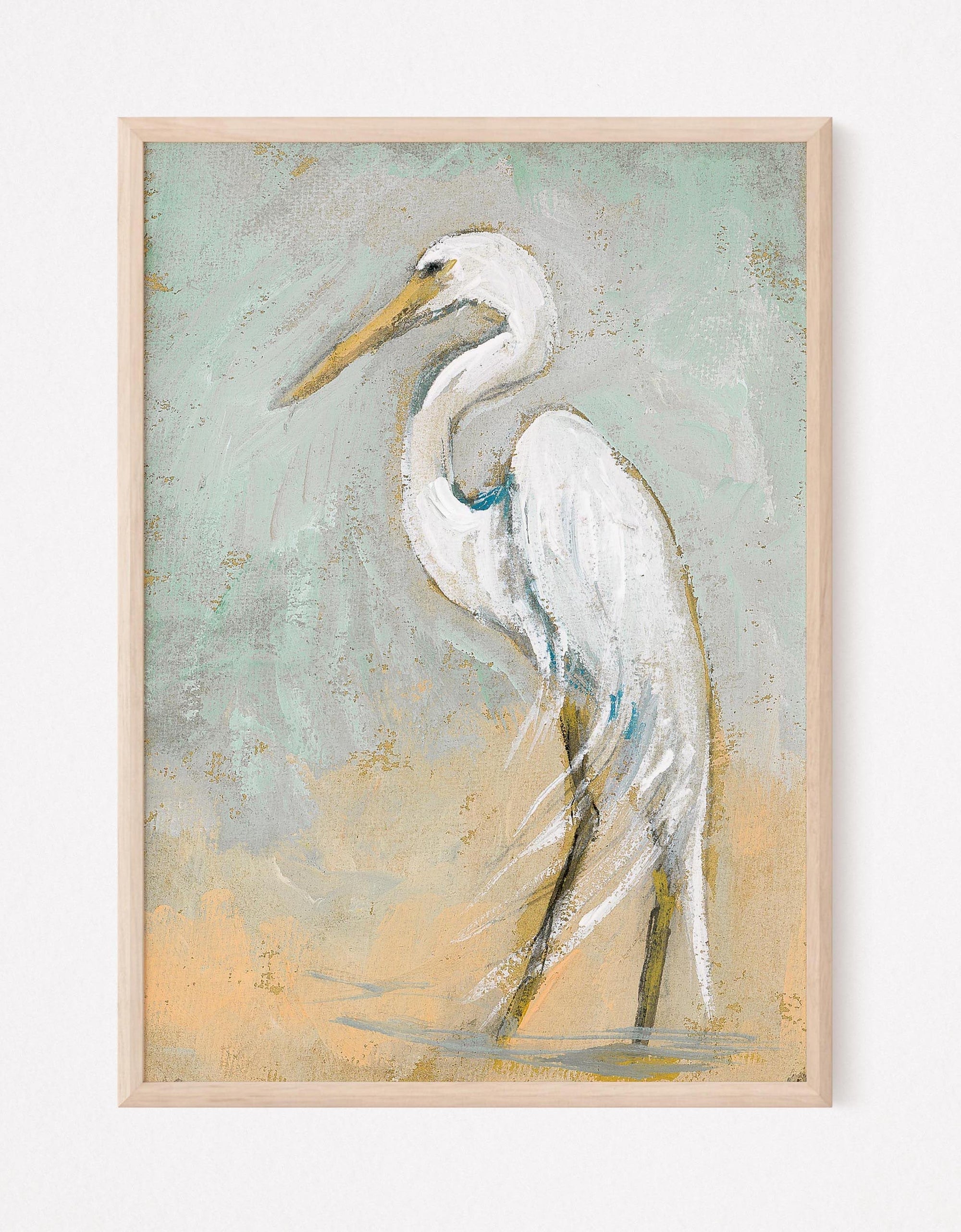 Ellabell, an Egret Vertical Print