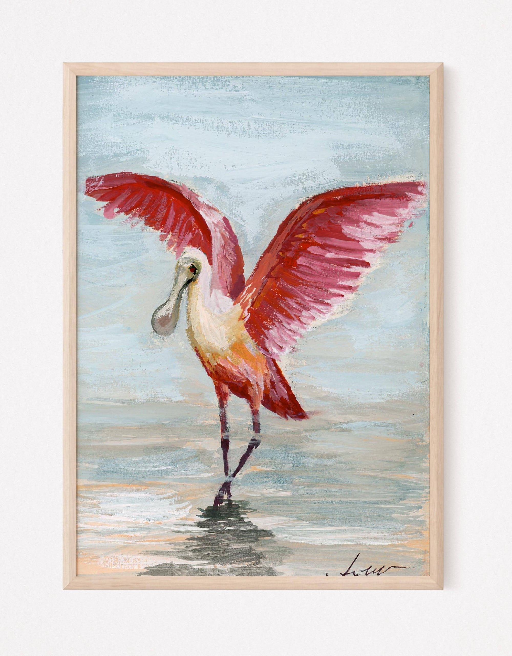 Beckett, a Roseate Spoonbill Vertical Print